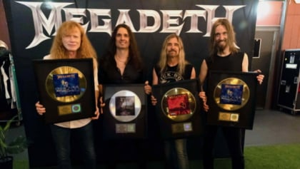 MEGADETH Receives Platinum And Gold Records After Los Angeles Concert