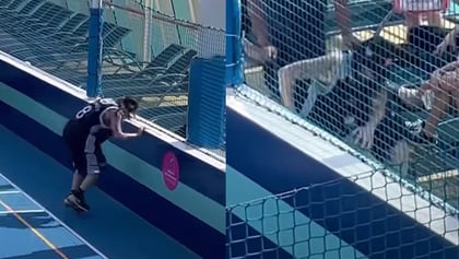 Watch: EXTREME's NUNO BETTENCOURT Suffers Leg Injury While Playing Basketball On MONSTERS OF ROCK Cruise